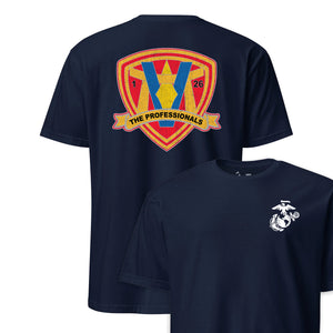 1st Battalion 26th Marines Back Print T-Shirt in Navy - USMC unit tee