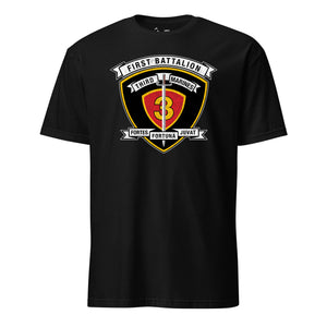 1st Battalion 3rd Marines T-Shirt in Black - USMC unit tee