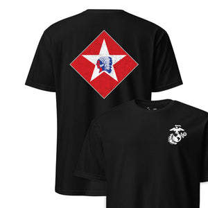 1st Battalion 6th Marines Back Print T-Shirt in Black - USMC unit tee