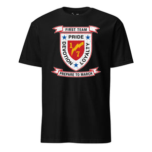 1st Battalion 7th Marines T-Shirt in Black - USMC unit tee