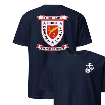 1st Battalion 7th Marines Back Print T-Shirt