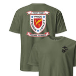 1st Battalion 7th Marines Back Print T-Shirt in OD Green - USMC unit tee