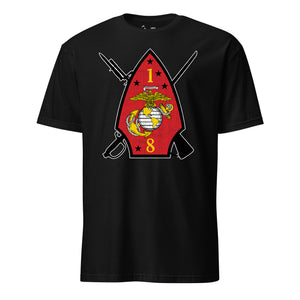 1st Battalion 8th Marines T-Shirt in Black - USMC unit tee