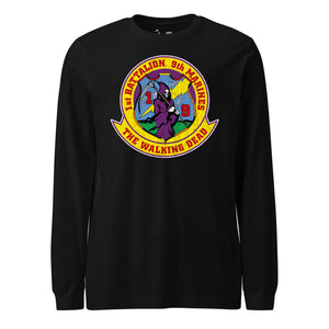 1st Battalion 9th Marines Long Sleeve T-Shirt in Black - USMC unit tee