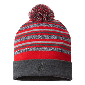 Pom Eagle Globe & Anchor Cuffed Beanie