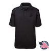 Leatherneck For Life Aqua Dry EGA Subdued Performance Polo Shirt - BLACK