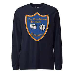 11th Motor Transport Battalion Long Sleeve T-Shirt in navy - USMC unit apparel