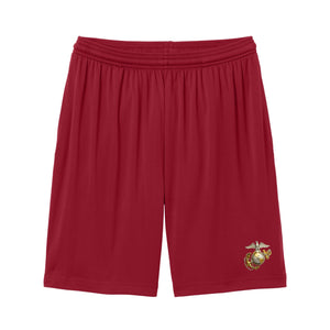Eagle Globe & Anchor Gold and Silver Logo Pocket Shorts - side view