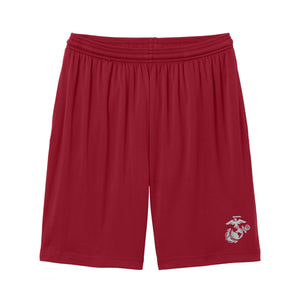 Eagle Globe & Anchor Silver Logo Pocket Shorts - side view