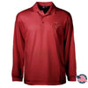 Leatherneck For Life Aqua Dry Long Sleeve EGA Subdued Performance Polo - RED