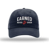 Earned Never Given Unstructured USMC Hat with 3D embroidery- Navy Hat - NAVY