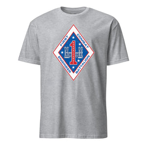 1st Combat Engineer Battalion T-Shirt in Grey - USMC unit tee