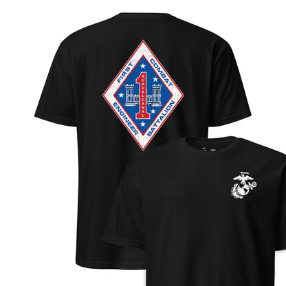 1st Combat Engineer Battalion Back Print T-Shirt