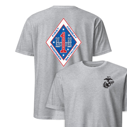 1st Combat Engineer Battalion Back Print T-Shirt