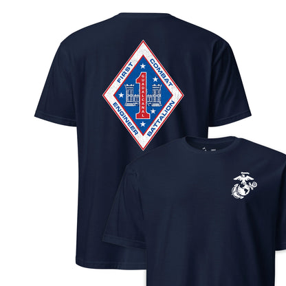 1st Combat Engineer Battalion Back Print T-Shirt