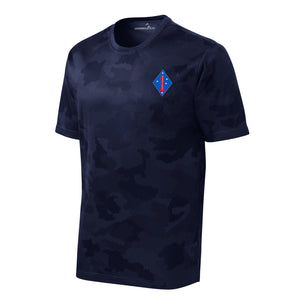 Camohex 1st Marine Division Performance T-Shirt in Navy - USMC unit tee