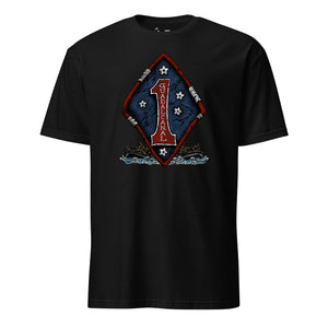 1st Division Reimagined T-Shirt in Black - USMC 1st Division Marine Corps tee