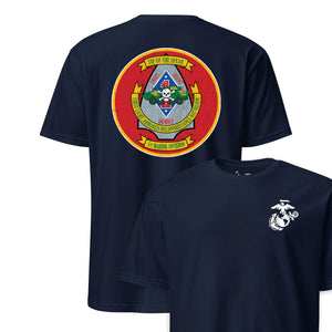 1st Light Armored Recon Battalion Back Print T-Shirt in Navy - USMC tee