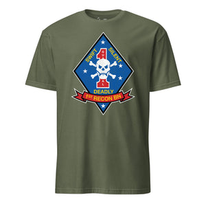 1st Recon Battalion T-Shirt in OD Green - USMC unit tee