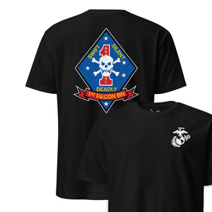 1st Recon Battalion Back Print T-Shirt in Black - USMC unit tee