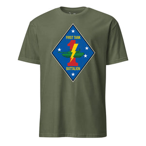 1st Tank Battalion T-Shirt in OD Green - USMC unit tee