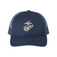 Eagle Globe And Anchor Structured Trucker- Silver Logo