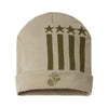 Eagle Globe & Anchor Patriotic Cuffed Watch cap - KHAKI OLIVE STARS