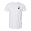 White Left Chest Eagle, Globe, and Anchor Established Performance T-Shirt- Black Logo - WHITE