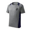 Two Tone Eagle Globe & Anchor Left Chest Performance T-Shirt - VINTAGE HEATHER/NAVY