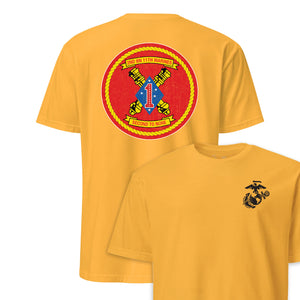 2nd Battalion 11th Marines Back Print T-Shirt in Gold - USMC unit tee