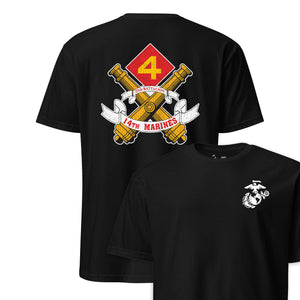 2nd Battalion 14th Marines Back Print T-Shirt in Black - USMC unit tee