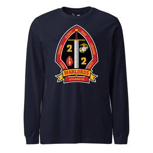 2nd Battalion 2nd Marines Long Sleeve T-Shirt in Navy - USMC unit apparel