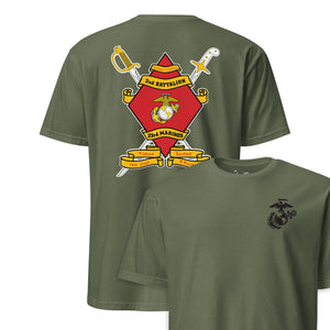 2nd Battalion 23rd Marines Back Print T-Shirt in OD Green - USMC unit tee