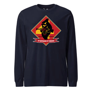 2nd Battalion 24th Marines Long Sleeve T-Shirt in Navy - USMC unit apparel