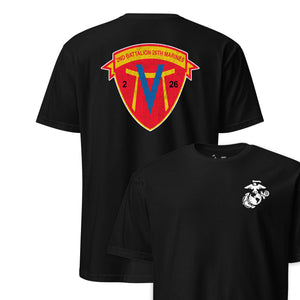 2nd Battalion 26th Marines Back Print T-Shirt in Black - USMC unit tee