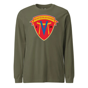2nd Battalion 26th Marines Long Sleeve T-Shirt in OD Green - USMC unit apparel