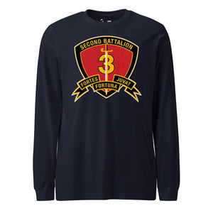 2nd Battalion 3rd Marines Long Sleeve T-Shirt in Navy - USMC unit apparel