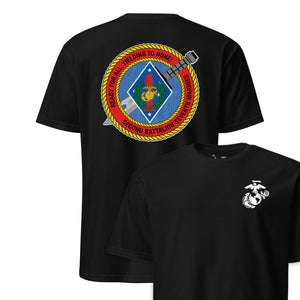 2nd Battalion 7th Marines Back Print T-Shirt in Black - USMC unit tee