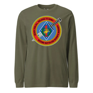 2nd Battalion 7th Marines Long Sleeve T-Shirt in OD Green - USMC unit apparel