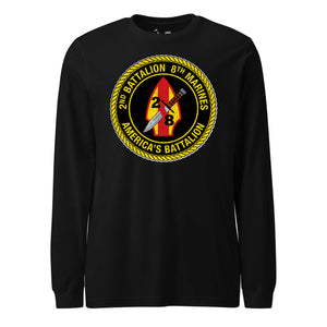 2nd Battalion 8th Marines Long Sleeve T-Shirt in Black - USMC unit apparel