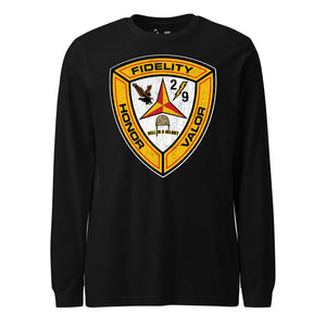 2nd Battalion 9th Marines Long Sleeve T-Shirt in Black - USMC unit apparel