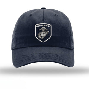 Brotherhood Shield EGA Unstructured USMC Hat - Navy w/ Silver