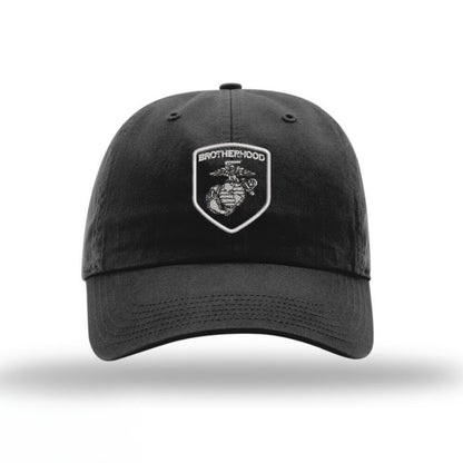 Brotherhood Shield EGA Unstructured USMC Hat - Black w/ Silver