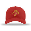 Old School USMC Structured Hat - Red Hat w/ Gold - RED