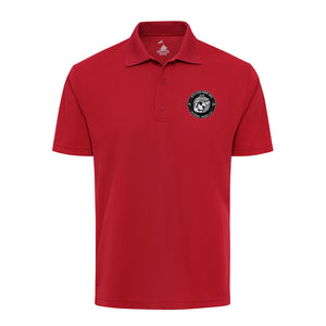 250th USMC Birthday Subdued Shield Performance Polo in Red - Marine Corps polo shirt