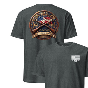 250 Years of Freedom T-Shirt in Charcoal - Marine Corps commemorative tee