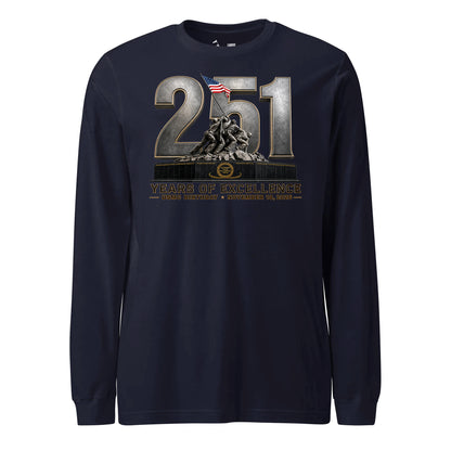 251 Years of Excellence USMC Birthday Long Sleeve T-Shirt
