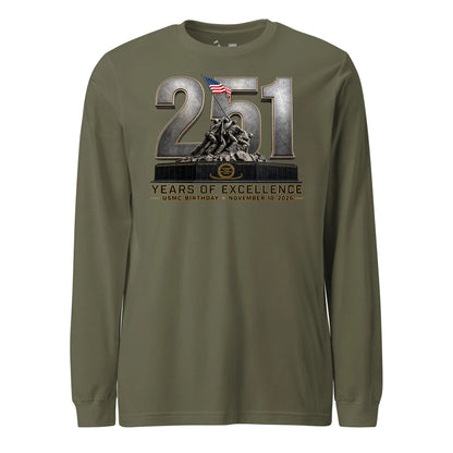 251 Years of Excellence USMC Birthday Long Sleeve T-Shirt