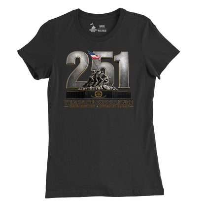 251 Years of Excellence USMC Birthday Womens T-Shirt