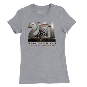 251 Years of Excellence USMC Birthday Womens T-Shirt